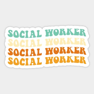 Funny Social Worker Gift Social Work Gift Groovy Social Worker Sticker